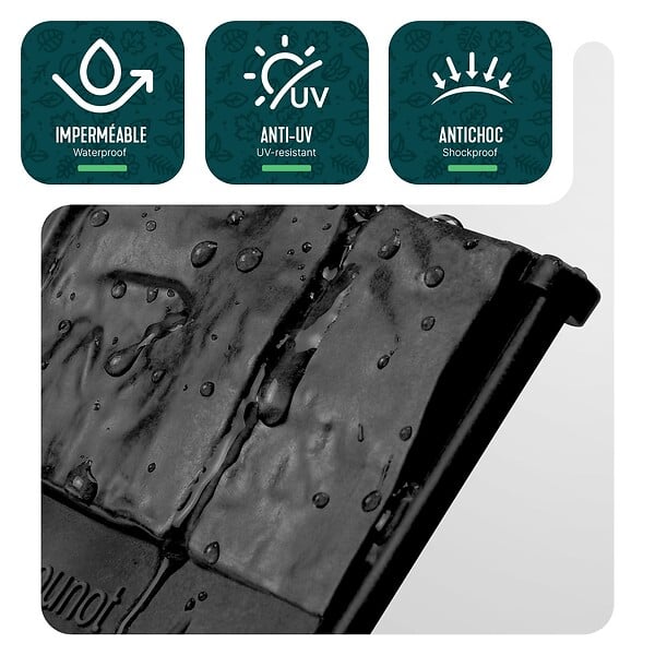 VOUNOT - Lot de 175 pcs Bordure de jardin imitation pierre facile a installer 26.7m noir - large