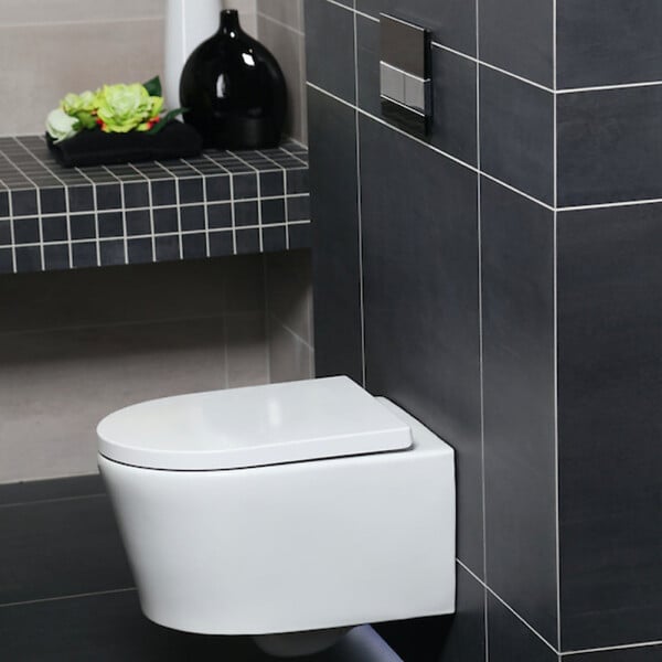 SWISS AQUA TECHNOLOGIES - WC suspendu sans bride et fixations invisibles + abattant frein de chute (SATBRE010RREXP) - large