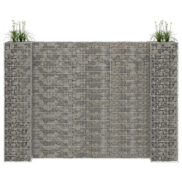 VIDAXL - vidaXL Jardinière à  gabion en H Fil d'acier 260x40x200 cm - large