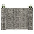 VIDAXL - vidaXL Jardinière à  gabion en H Fil d'acier 260x40x200 cm - vignette