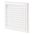 BLAUBERG - Grille de ventilation plastique blanc à ailettes inclinées DECOR avec moustiquaire - LxH (mm): 155 x 155 rac Ø 100/125 - vignette