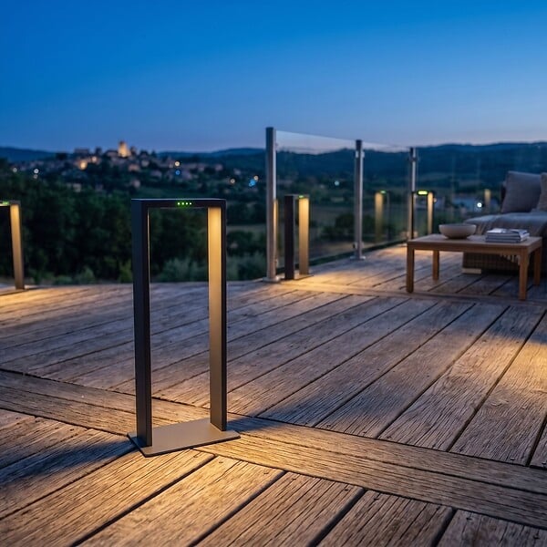 LUMISKY - Borne solaire noire en aluminium AXIS MAXI H65cm - large