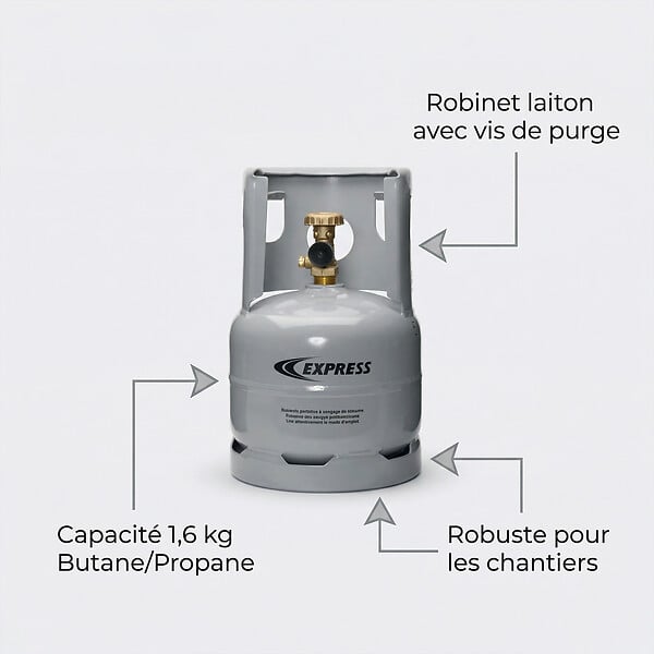 GUILBERT EXPRESS - Bouteille de gaz de chantier remplissable 1,6 Kg Guilbert Express - large