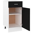 VIDAXL - vidaXL Armoire de plancher à tiroir "Lyon" Noir 40x46x81,5 cm - vignette