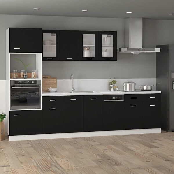 VIDAXL - vidaXL Armoire de plancher à tiroir "Lyon" Noir 80x46x81,5 cm - large