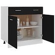 VIDAXL - vidaXL Armoire de plancher à tiroir "Lyon" Noir 80x46x81,5 cm - vignette