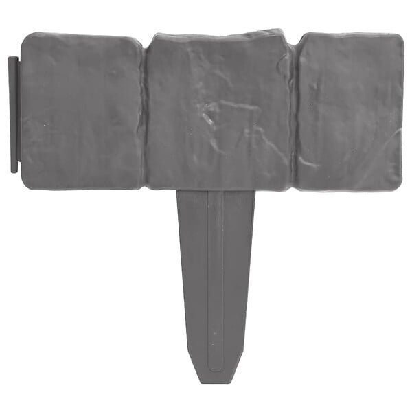 VIDAXL - vidaXL Clôture de jardin/pelouse plastique aspect de pierre 41 pcs 10m - large