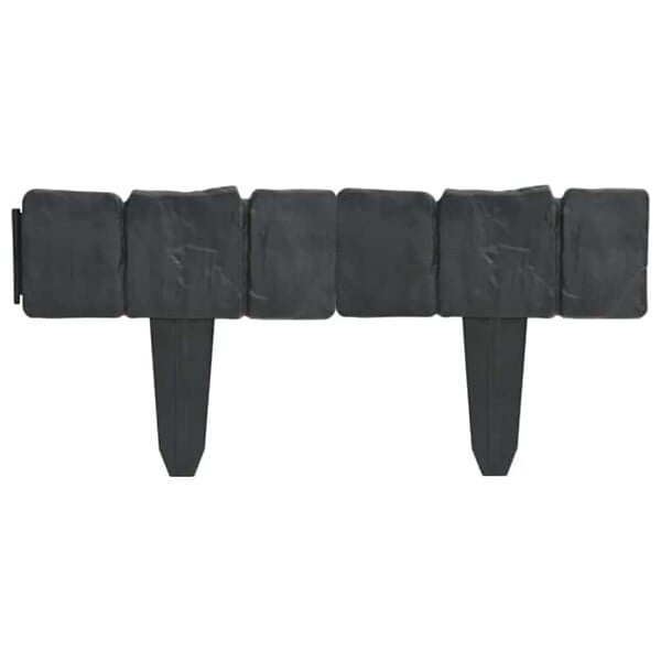 VIDAXL - vidaXL Clôture de jardin/pelouse plastique aspect de pierre 41 pcs 10m - large