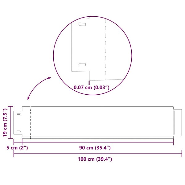 VIDAXL - vidaXL Bordure de pelouse 5 pcs Acier galvanisé 100 x 19 cm - large