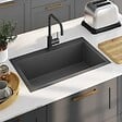 VIDAXL - vidaXL Évier de cuisine fait main Noir Acier inoxydable - vignette