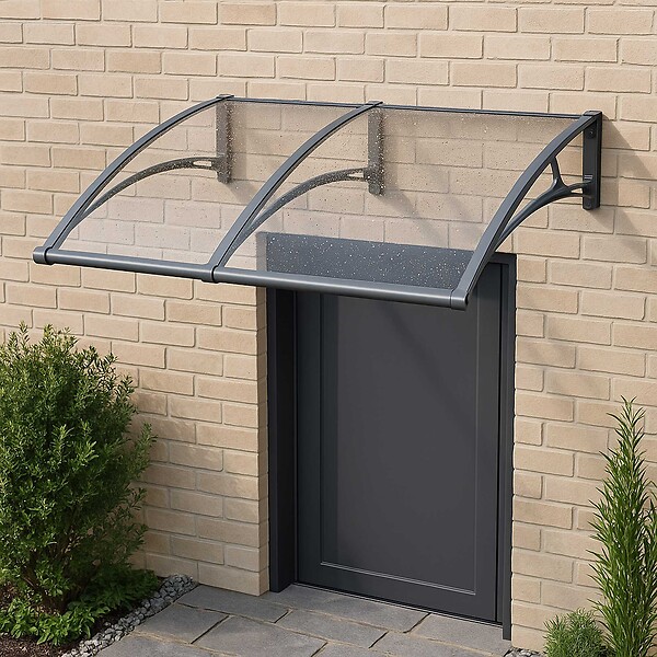 WERKAPRO - Marquise en polycarbonate 2 panneaux  80 x 300 cm - large