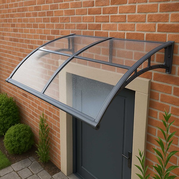 WERKAPRO - Marquise en polycarbonate 2 panneaux  80 x 300 cm - large