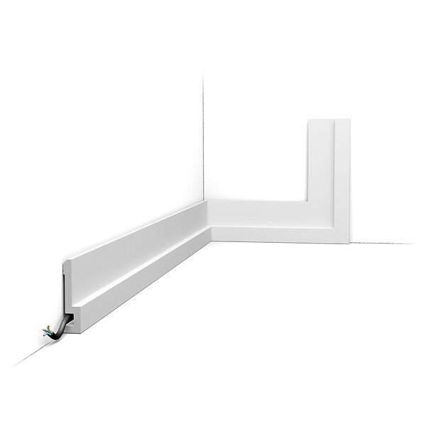 ORAC DECOR - PX198 Cimaise murale Orac Decor - 2,0x8,3x200cm (h x p x L) - moulure décorative polymère Carton complet - large