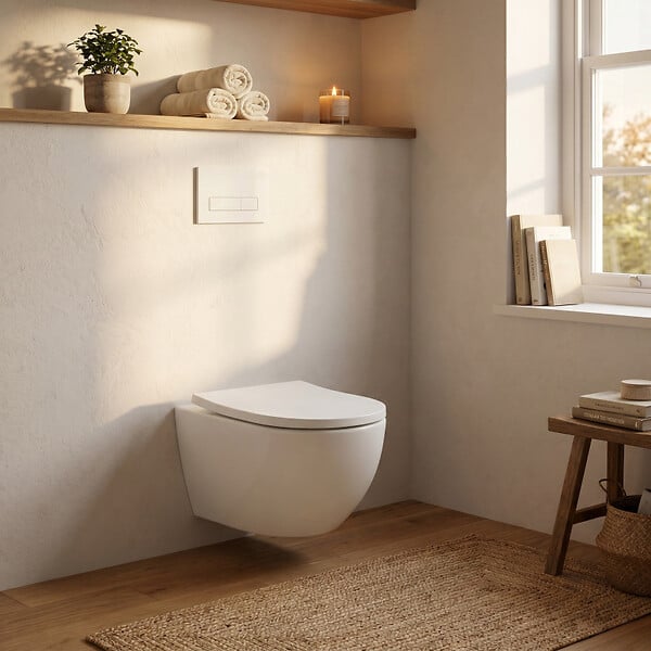 GROHE - Pack WC Bâti-support Rapid SL + WC SAT Vortex sans bride + Abattant SoftClose + Plaque chrome (RSLTORNADO1) - large