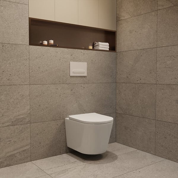 GROHE - Rapid SL Pack WC bâti-support + WC suspendu sans bride avec abattant SoftClose Ceramia + plaque (GRRCE14WT01-FR) - large