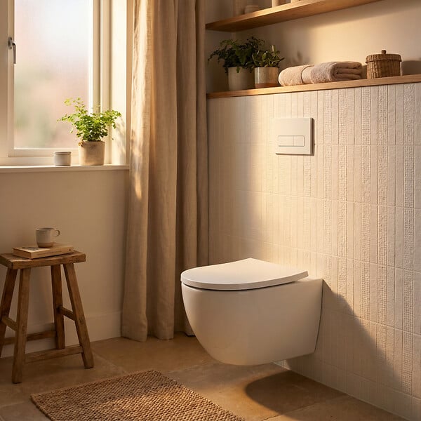 GEBERIT - Pack WC Bâti support Geberit + WC Swiss Aqua Technologies Vortex sans bride + abattant SoftClose + plaque (VORTEXGEB3) - large