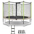 KANGUI - Trampoline jardin Ø 360 cm + échelle + kit d'ancrage - JUMPI 360 - Taupe/Vert - vignette