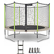 KANGUI - Trampoline jardin Ø 360 cm + filet + échelle + bâche - JUMPI 360 - Taupe/Vert - vignette