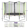 KANGUI - Trampoline jardin Ø 360 cm + filet + échelle + bâche - JUMPI 360 - Taupe/Vert - vignette