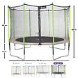 KANGUI - Trampoline jardin Ø 430 cm + filet + échelle + bâche - JUMPI 430 - Taupe/Vert - vignette