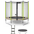 KANGUI - Trampoline jardin Ø 250 cm + filet + échelle + bâche - JUMPI 250 - Taupe/Vert - vignette