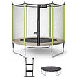 KANGUI - Trampoline jardin Ø 300 cm + filet + échelle + bâche - JUMPI 300 - Taupe/Vert - vignette