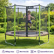 KANGUI - Trampoline jardin Ø 300 cm + filet + échelle + bâche - JUMPI 300 - Taupe/Vert - vignette