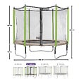 KANGUI - Trampoline jardin Ø 300 cm + filet + échelle + bâche - JUMPI 300 - Taupe/Vert - vignette