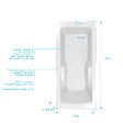 ALLIBERT - Baignoire rectangulaire 170x75x54cm avec zone de douche - Acrylique et ABS Blanc brillant - vignette