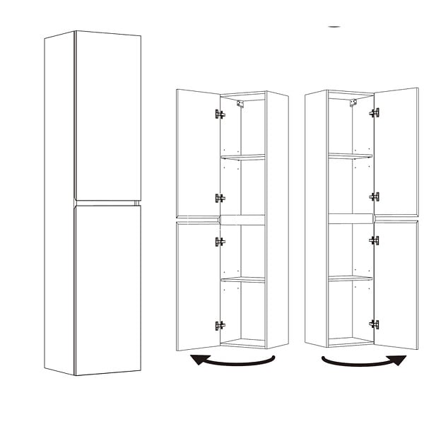 ALLIBERT - Meuble colonne salle de bain 180 cm suspendu - Chêne Australien - Max - Allibert - large