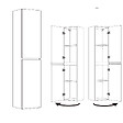 ALLIBERT - Meuble colonne salle de bain 180 cm suspendu - Chêne Australien - Max - Allibert - vignette