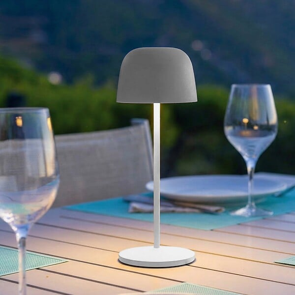 LUMISKY - Lampe de table sans fil SOPHIA Gris clair H28cm - large
