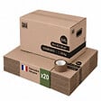 PACK AND MOVE - Pack and Move - Lot 20 cartons déménagement stockage standard - 60 x 30 x 30 cm - Poignées renforcées - 1 adhésif offert - vignette