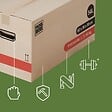 PACK AND MOVE - Pack and Move - Lot 30 Cartons Déménagement Premium - 60 X 30 X 30 - Extrême Résistance 20KG - Réutilisable - Poignées Renforcées - 2 Adhésifs Offerts - vignette