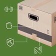 PACK AND MOVE - Pack and Move - Lot 10 Cartons Déménagement Stockage M - 60 x 40 x 30 cm - Poignées renforcées - 1 adhésif offert - vignette