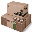 PACK AND MOVE - Pack and Move - Lot 60 cartons déménagement stockage standard - 60 x 30 x 30 cm - Poignées renforcées - 3 adhésifs offerts - vignette