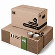 PACK AND MOVE - Pack and Move - Lot 40 cartons déménagement stockage standard - 60 x 30 x 30 cm - Poignées renforcées - 2 adhésifs offerts - vignette