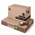 PACK AND MOVE - Pack and Move - Lot 10 cartons déménagement stockage standard - 60 x 30 x 30 cm - Poignées renforcées - 1 adhésif offert - vignette