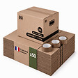 PACK AND MOVE - Pack and Move - Lot 50 cartons déménagement stockage livres - 40 x 30 x 30 cm - Poignées renforcées - 3 adhésifs offerts - vignette
