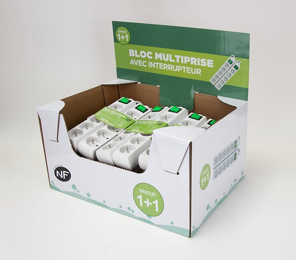 LOT DE 2 MULTIPRISES 5x16A AVEC INTERRUPTEUR - large