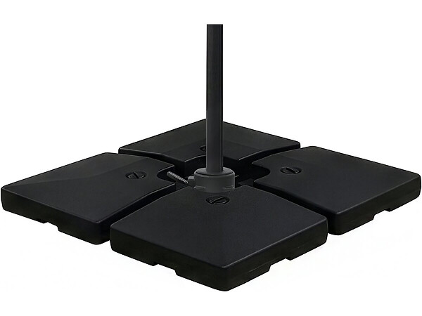 HABITAT ET JARDIN - 4 Dalles à lester pour gros parasol déporté - 4 x 3 - 104 KG - Noir - large