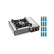 KEMPER - Réchaud à gaz 2200W Inox + 12 Cartouches de gaz Camping Allumage piezo Système Sécurité KEMPER - vignette