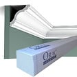 ORAC DECOR - CX123 Corniche plafond Orac Decor - 8x8x200cm (h x p x L) - moulure décorative polymère Pack 2 pièces - vignette