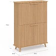 ID MARKET - Meuble de rangement 4 portes JULIETTE effet lattes tasseau bois coloris chêne - vignette