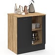 ID MARKET - Meuble bas de cuisine 80 cm STIL appoint 2 portes bois et noir - vignette
