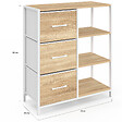 ID MARKET - Buffet d'appoint 3 tiroirs et étagères 70 cm UTAH design industriel bois et blanc - vignette