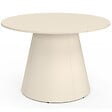 ID MARKET - Table de jardin ronde AMELIA 120 CM 6 personnes avec pied central en métal beige - vignette