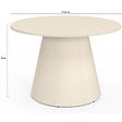 ID MARKET - Table de jardin ronde AMELIA 120 CM 6 personnes avec pied central en métal beige - vignette