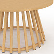 ID MARKET - Table basse de jardin ronde 70 cm SOLAL avec pied lattes en métal effet bois - vignette