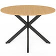 ID MARKET - Table de jardin ronde MESSINA 120 cm 6 personnes pied araignée plateau métal effet bois - vignette